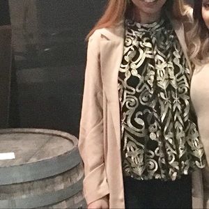 Gold black blouse